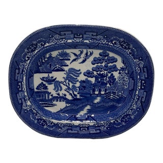 Early 20th Century Wedgwood & Co. Blue Willow Transferware Platter For Sale