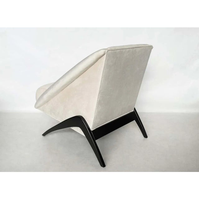 White Italian Gio Ponti Style Geometric Club or Lounge Chairs - a Pair For Sale - Image 8 of 9