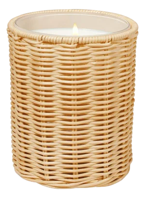 AERIN Freya Rattan Candle Sleeve, Natural