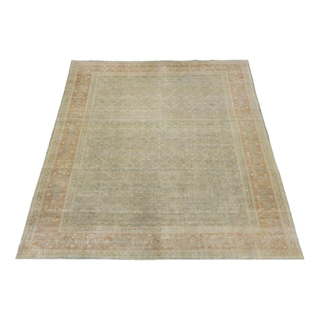 Persian Allover Designed Antique Persian Tabriz Wool Rug Handmade in Blue From the 1900s For Sale - Image 3 of 11