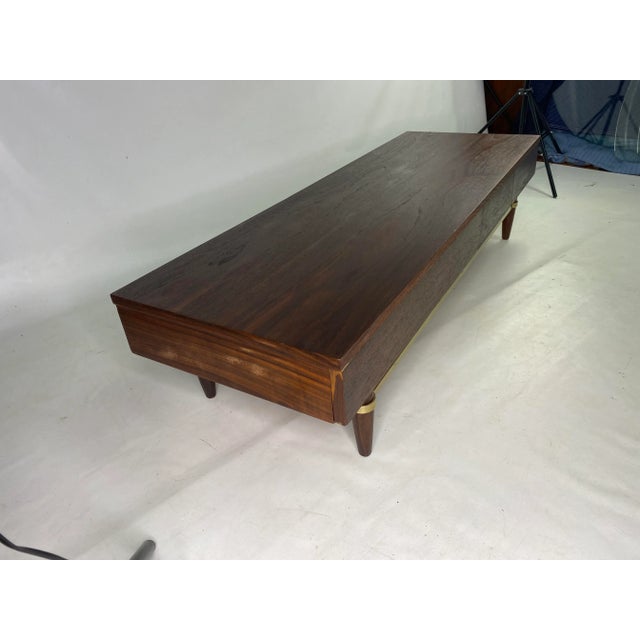 American of Martinsville Walnut Bench by Merton Gershun.