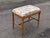 Mid 20th Century Vintage Georgian Style Mahogany Vanity Bench, Floral Upholstered Dressing Stool, Spindle Leg Accent Chair, Bedroom Seating, Antique Stool For Sale - Image 5 of 7