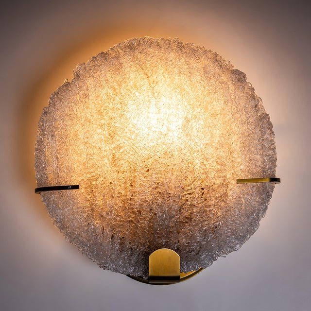 Set of Five Wall Lights with Glass Shades, italy, Mid-20th Century For Sale - Image 4 of 10