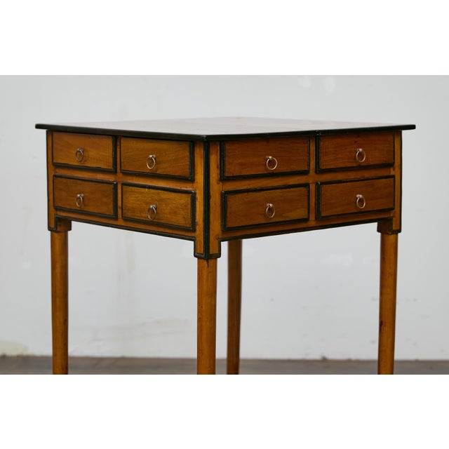 19th Century English Walnut Spice Table with Drawers and H-Form Stretcher For Sale - Image 10 of 12