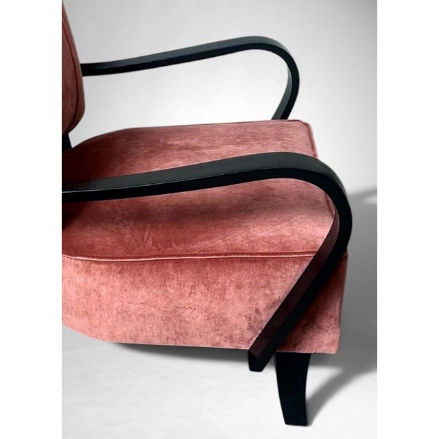 Mid 20th Century Art Deco Jindřich Halabala Style Czechoslovak Armchair 1 For Sale - Image 13 of 18