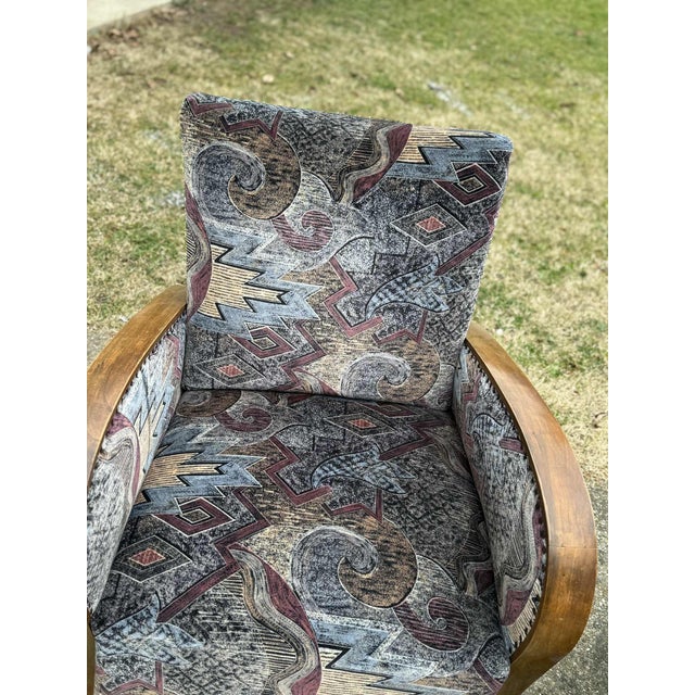 Art Deco Lounge Chairs with Curved Wooden Arms, 1930s, Set of 2 For Sale - Image 6 of 8