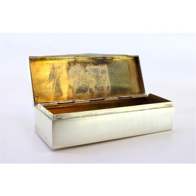 Hammered Silver Snuff Box with Application and Gilt Interior For Sale - Image 6 of 7