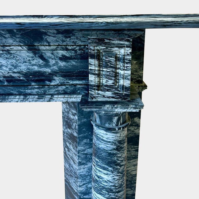 Stone Antique Irish Georgian Marble Column Fireplace Mantel, 1810 For Sale - Image 7 of 11