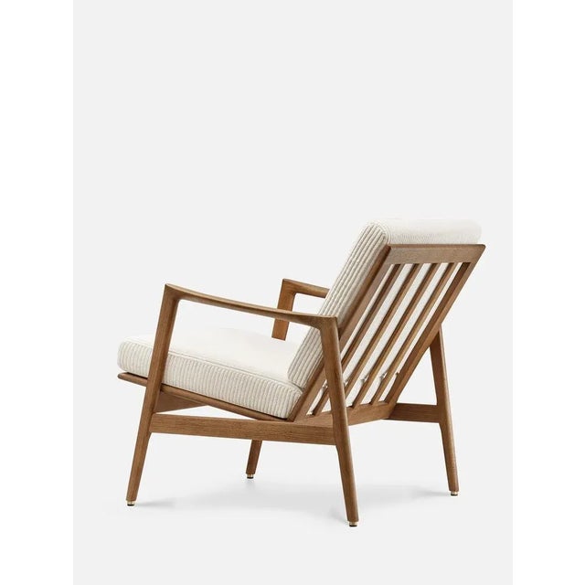 Stefan Lounge Chair in Cream Cord and Dark Wood, 2023 For Sale - Image 4 of 4