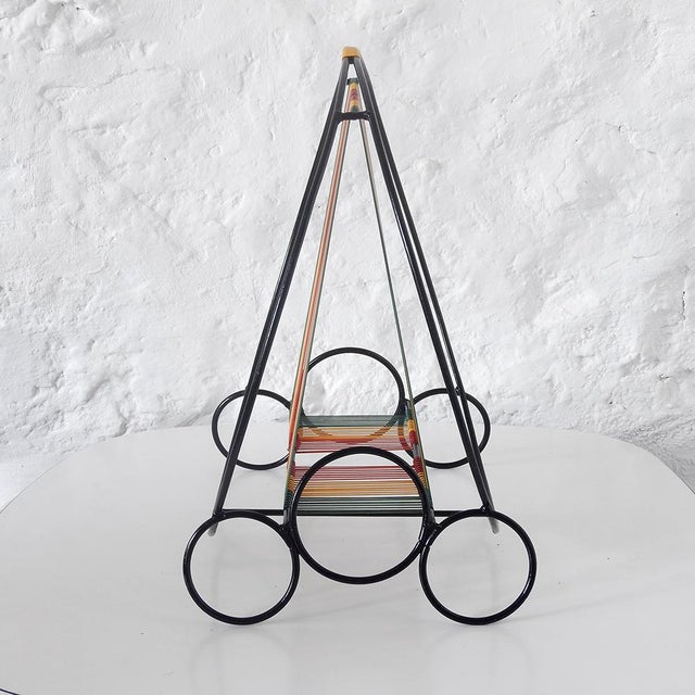 Metal Mid-Century Modern French Vinyl Record Stand, 1960 For Sale - Image 7 of 11