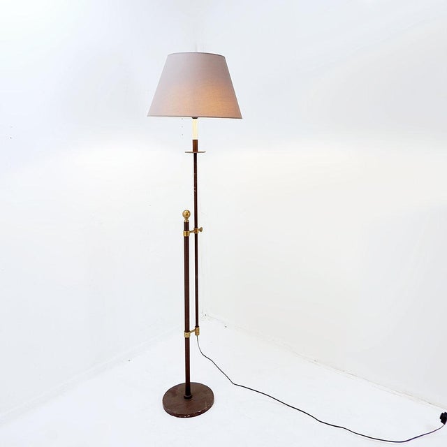 Floor lamp - mid-century measures : base : ø 26cm - h : 116/144 lampshade : ø 44cm measure h max with lampshade : 169cm...