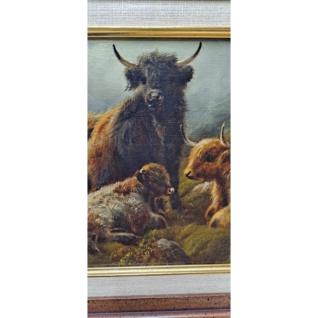 1900 - 1909 Robert Charles Watson (British, 1857-1923) Highlands Cattle Landscape For Sale - Image 5 of 5