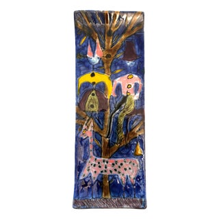 Wall Plate in Glazed Ceramic by Elio Schiavon, 1960s For Sale
