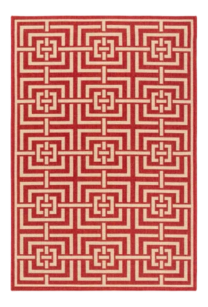 Juniper Indoor Outdoor Rug Red & Cream 4'x6'