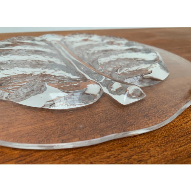Large Vintage Swedish Glass Plate from Orrefors For Sale - Image 12 of 18