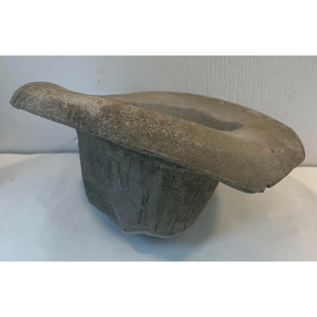 Late 20th Century Vintage Aged Concrete Hat Garden Ornament or Planter For Sale - Image 5 of 7