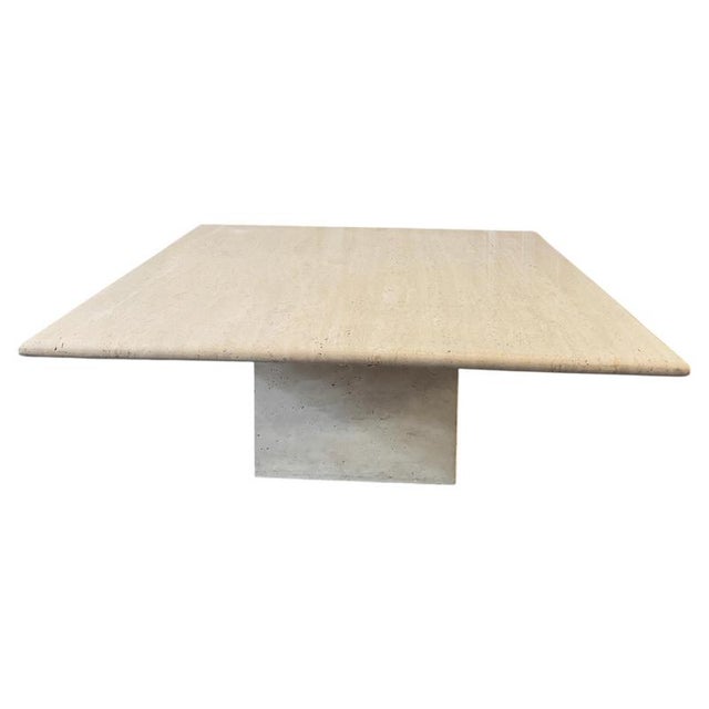 1970s Vintage Italian Travertine Square Coffee Tables, 1970s, Set of 2 For Sale - Image 5 of 10