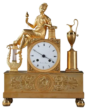 Empire Clock Depicting Spinner by Rossel, Rouen