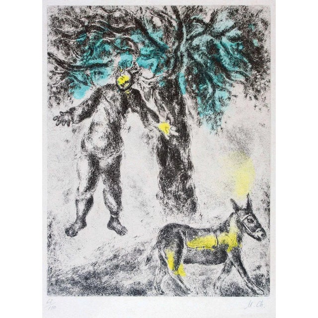Fin d'Absalom - Original Hand Colored Etching by Marc Chagall - 1958 1958 For Sale - Image 6 of 6