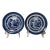 Pair 18th C. Chinese Export Nanking Blue and White Porcelain Small Plates 6" For Sale