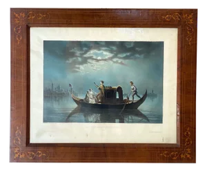 Max Beeger, 19th-Century, Watercolor Lithographs, Set of 4