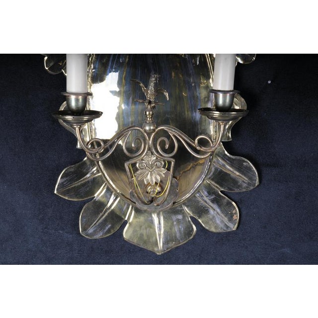 Gold Antique 20th Century Brass Shell-Shaped Wall Sconces, Set of 2 For Sale - Image 8 of 18