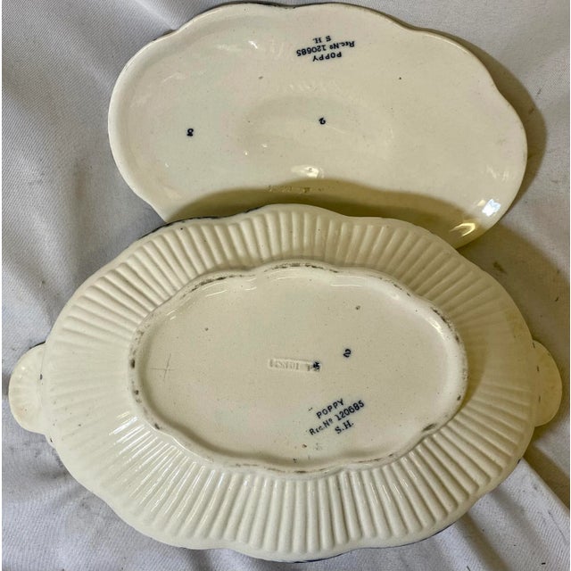 Antique Sampson Hancock Aesthetic Movement Poppy Floral Pattern Covered Vegetable Serving Bowl From England - Circa 1885 For Sale - Image 10 of 13