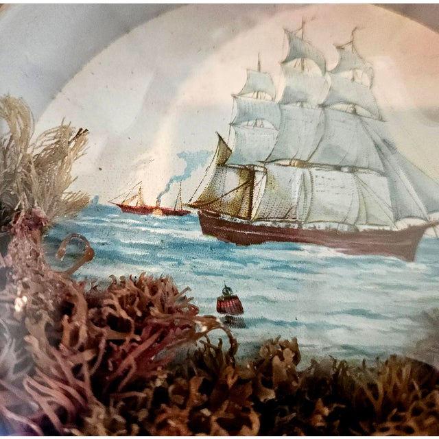 Edwardian Shellwork Valentine Diorama of a Clipper Ship | Chairish