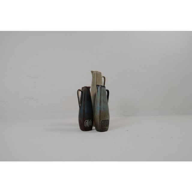 Rörstrand Mid-Century Modern Ceramic Vases attributed to Gunnar Nylund for Rörstrand, Sweden, 1950s, Set of 3 For Sale - Image 4 of 17