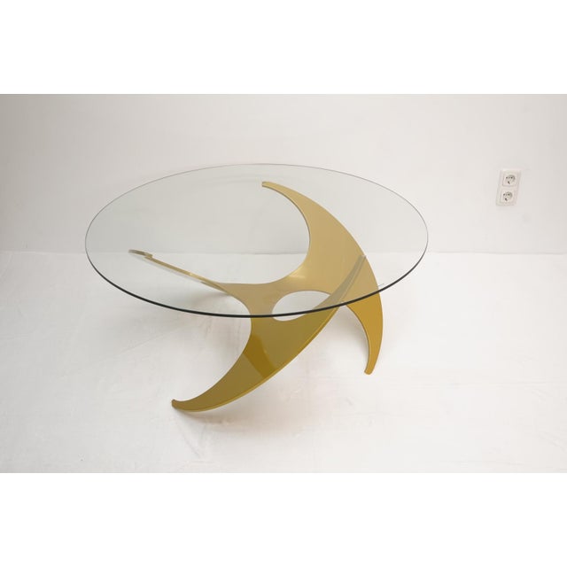 Glass Aluminum Coffee Table attributed to Knut Hesterberg for Ronald Schmitt, 1960s For Sale - Image 7 of 16