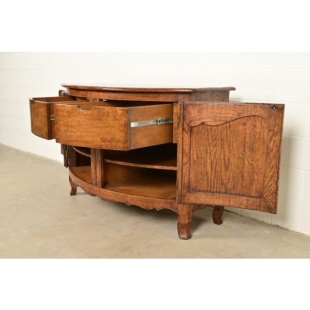 Minton Spidell French Provincial Louis XV Carved Oak Sideboard or Bar Cabinet For Sale In South Bend - Image 6 of 15