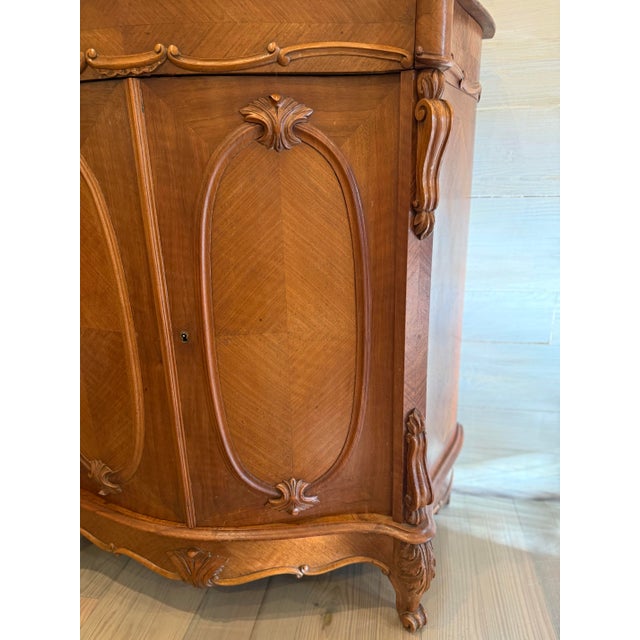 French Provincial Antique French Provincial Walnut Cabinet With Parquetry Doors For Sale - Image 3 of 12
