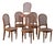 Set of 6 | French Louis XVI Style Dining Chairs With Hand Caned Seats + Backs With Fluted Legs (C. 1920) For Sale