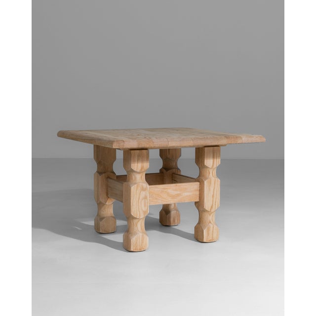 1970s 1970s French Brutalist Oak Coffee Table For Sale - Image 5 of 18