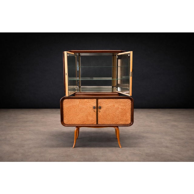 Mid-Century Bar Cabinet in Brazilian Rosewood With Mirrored & Glass Interior, Brazil, 1960s For Sale - Image 12 of 15