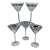 1970s Platinum Dot Banded Martini Glasses by the Cellar of New York - Set of 5 For Sale