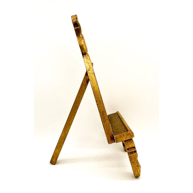 Vintage Giltwood Tabletop Display Easel, Hand-Carved Scrollwork Stand - Italian Style, Hollywood Regency For Sale - Image 12 of 15