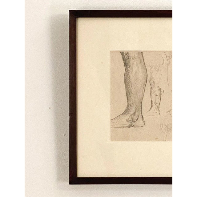 A good working drawing of a few legs done in preparation for a painting. Circa 1920 and American in a later frame.