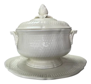 Gien Soup Tureen with Plate, 1980s