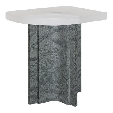 Grey Elm Burl Veneer & Resin Fossil Side Table by Daniel Nikolovski & Danu Chirinciuc for KABINET, 2019 For Sale