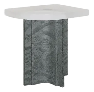 Grey Elm Burl Veneer & Resin Fossil Side Table by Daniel Nikolovski & Danu Chirinciuc for KABINET, 2019