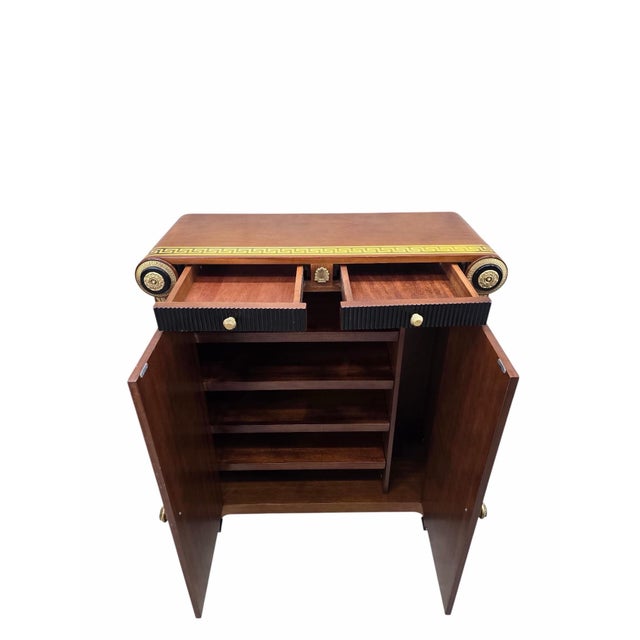 Late 20th Century Neoclassical Empire Revival Mahogany Bar Cabinet For Sale In Chicago - Image 6 of 12