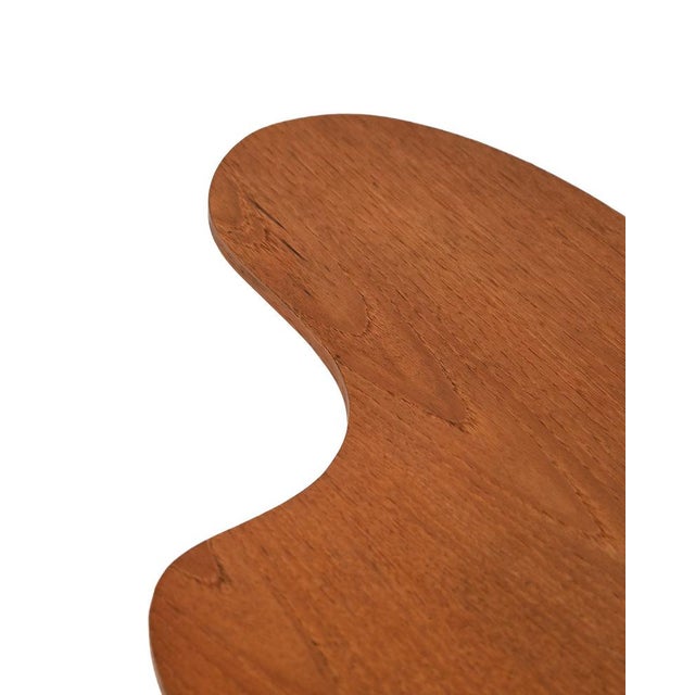 Brown Coffee Table with Organically Shaped Top in Teak and Brass, 1950s-1960s For Sale - Image 8 of 10