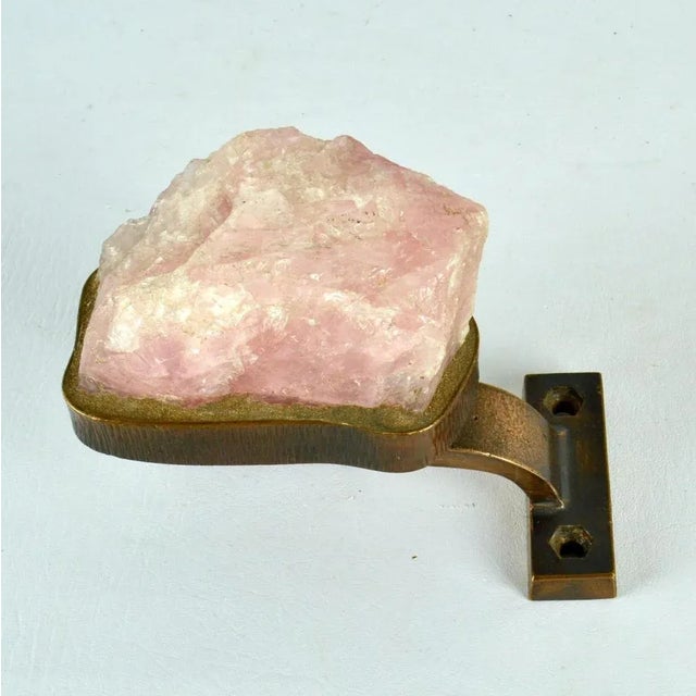 Rose Quarz and Bronze Push Pull Door Handle, 1970s For Sale - Image 3 of 12