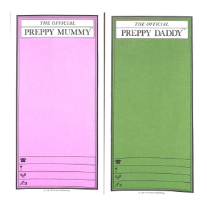 1981 The Official Preppy Mummy (Pink) & Daddy (Green) Note Pads