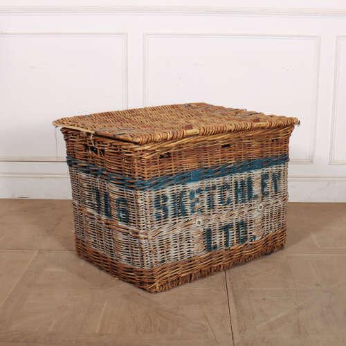 English Wicker Log Basket, 1890s For Sale - Image 3 of 8