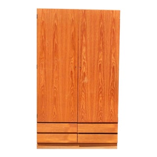 1970s Danish Teak Tall Armoire For Sale