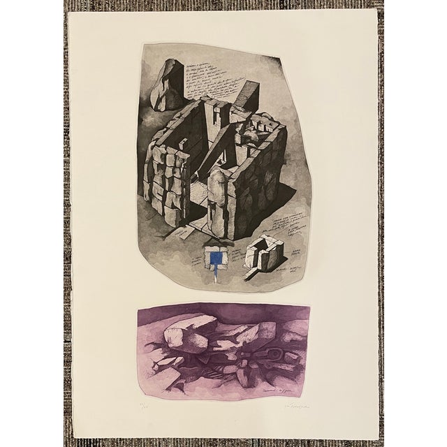 Paint 1996 Gio Pomodoro Modern Architectural Etching For Sale - Image 7 of 7