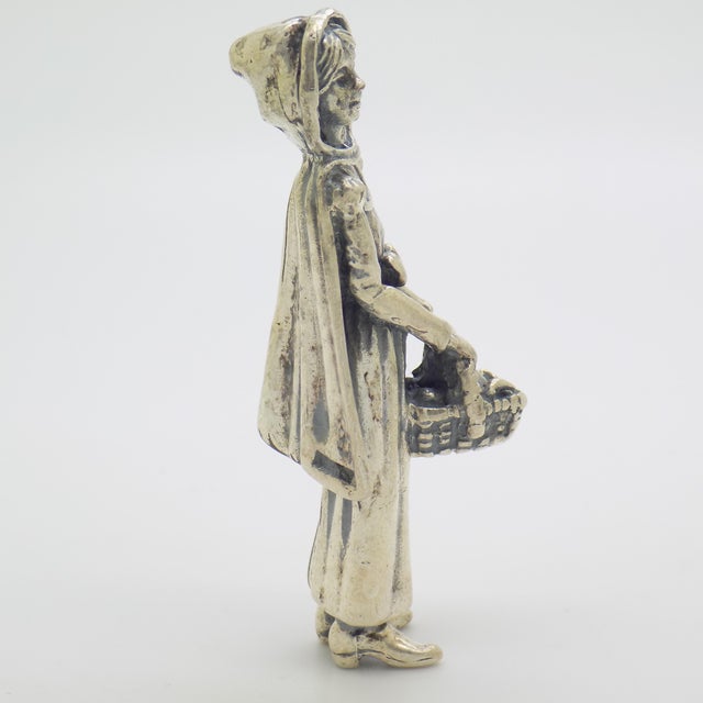Vintage Italian Silver Little Red Riding Hood Figurine from Arezzo, 1970s For Sale - Image 10 of 16