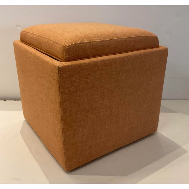 Norwalk Modern Clay Linen Tray/Storage Jeeves Ottoman For Sale In Atlanta - Image 6 of 7
